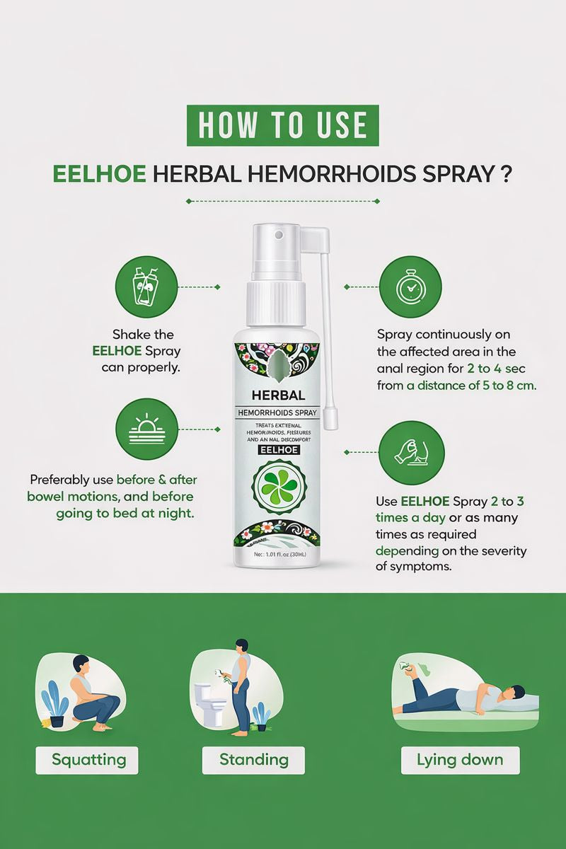 Natural Hemorrhoid (Piles) Relief Spray - Witch Hazel & Aloe (30ml)