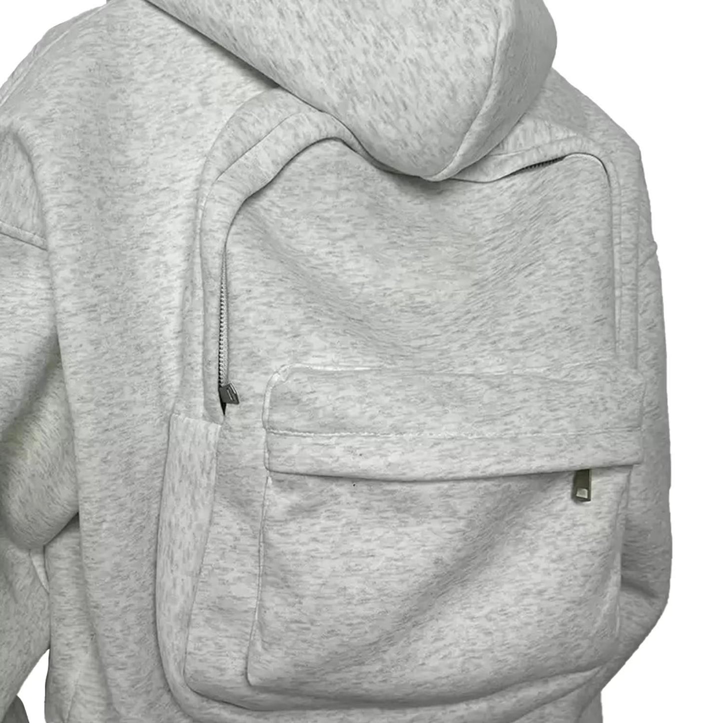 Men's Solid Custom Backpack Zip Up Hoodie
