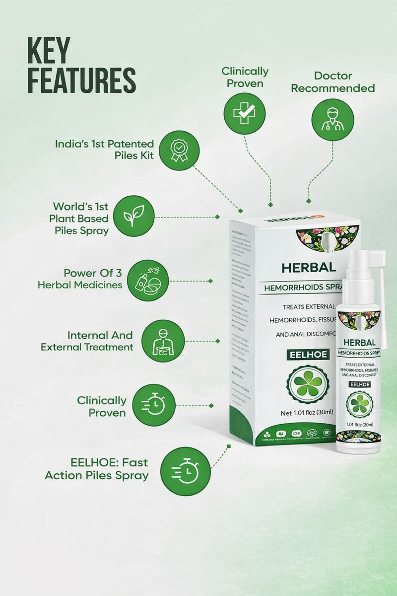 Natural Hemorrhoid (Piles) Relief Spray - Witch Hazel & Aloe (30ml)